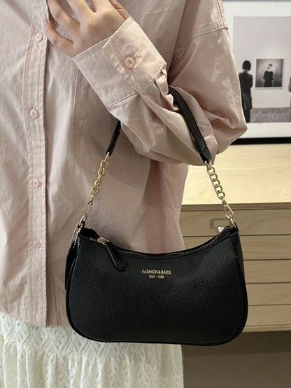 Women's Letter Adjustable Shoulder Strap Shoulder Bag,Zipper PU Leather Crossbody Bag, Armpit Bag,Women's Handbag, Women's Wallet,For Outdoor Travel