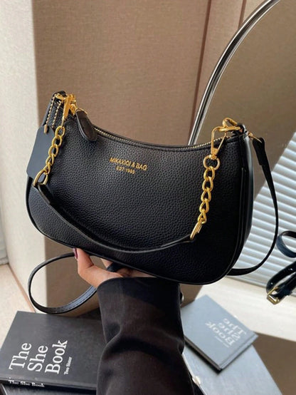 Women's Letter Adjustable Shoulder Strap Shoulder Bag,Zipper PU Leather Crossbody Bag, Armpit Bag,Women's Handbag, Women's Wallet,For Outdoor Travel