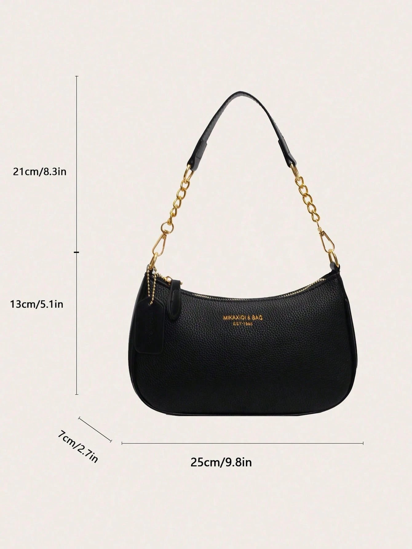 Women's Letter Adjustable Shoulder Strap Shoulder Bag,Zipper PU Leather Crossbody Bag, Armpit Bag,Women's Handbag, Women's Wallet,For Outdoor Travel