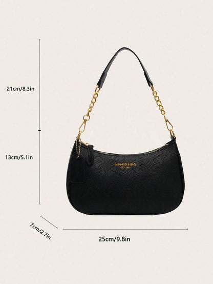 Women's Letter Adjustable Shoulder Strap Shoulder Bag,Zipper PU Leather Crossbody Bag, Armpit Bag,Women's Handbag, Women's Wallet,For Outdoor Travel