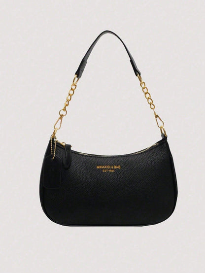 Women's Letter Adjustable Shoulder Strap Shoulder Bag,Zipper PU Leather Crossbody Bag, Armpit Bag,Women's Handbag, Women's Wallet,For Outdoor Travel