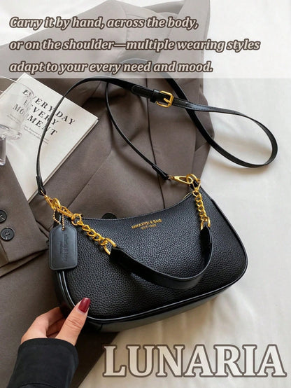 Women's Letter Adjustable Strap Shoulder Handbags Zipper PU Leather Crossbody Bags Small Purse New Fashion Classic PU Waterproof Fabric Shoulder Bag