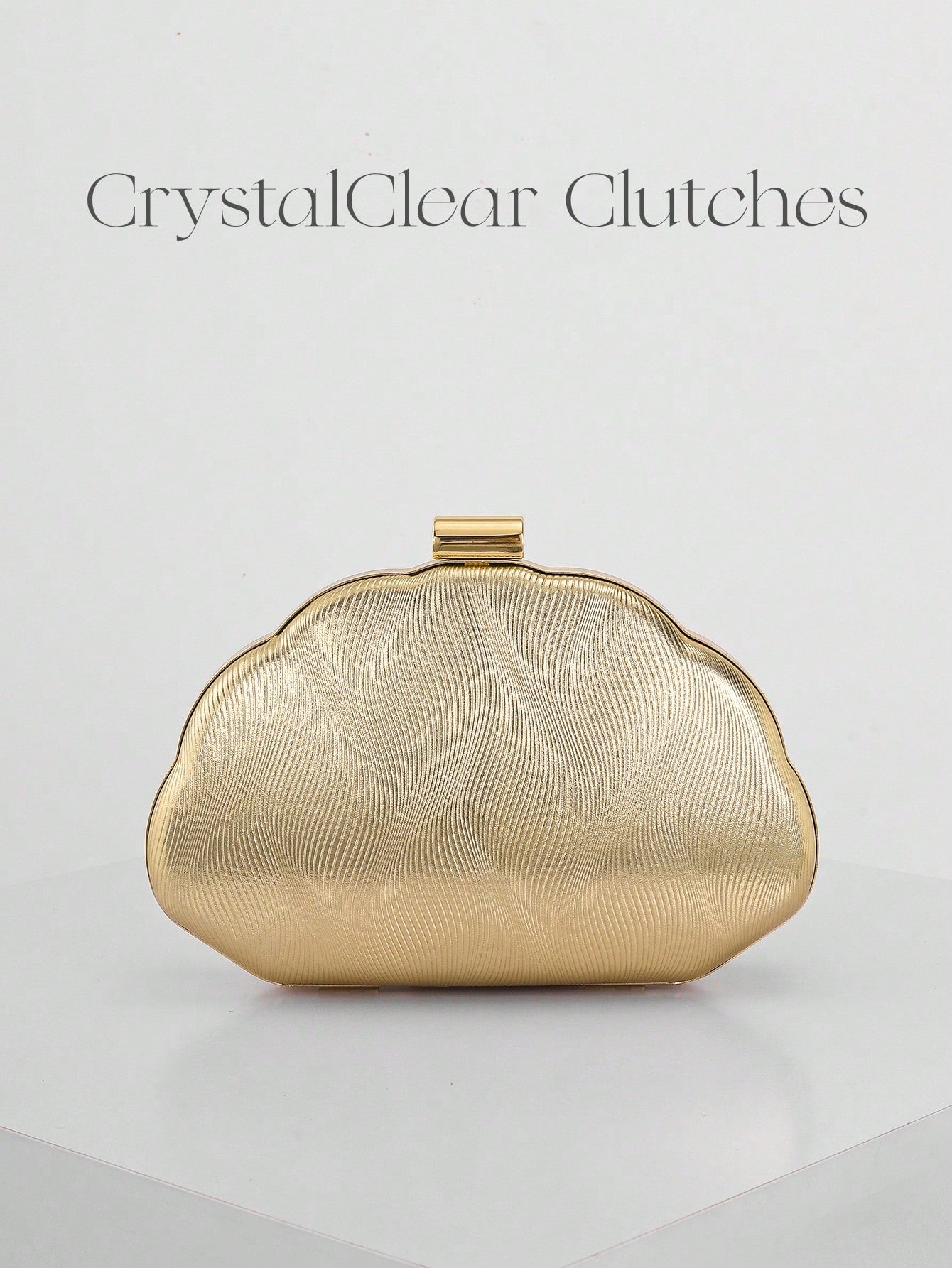 Women's Minimalist Shell Shaped Luxury Leather Clutch Bag, Elegant & Charming Evening Dress Purse, Wedding Items