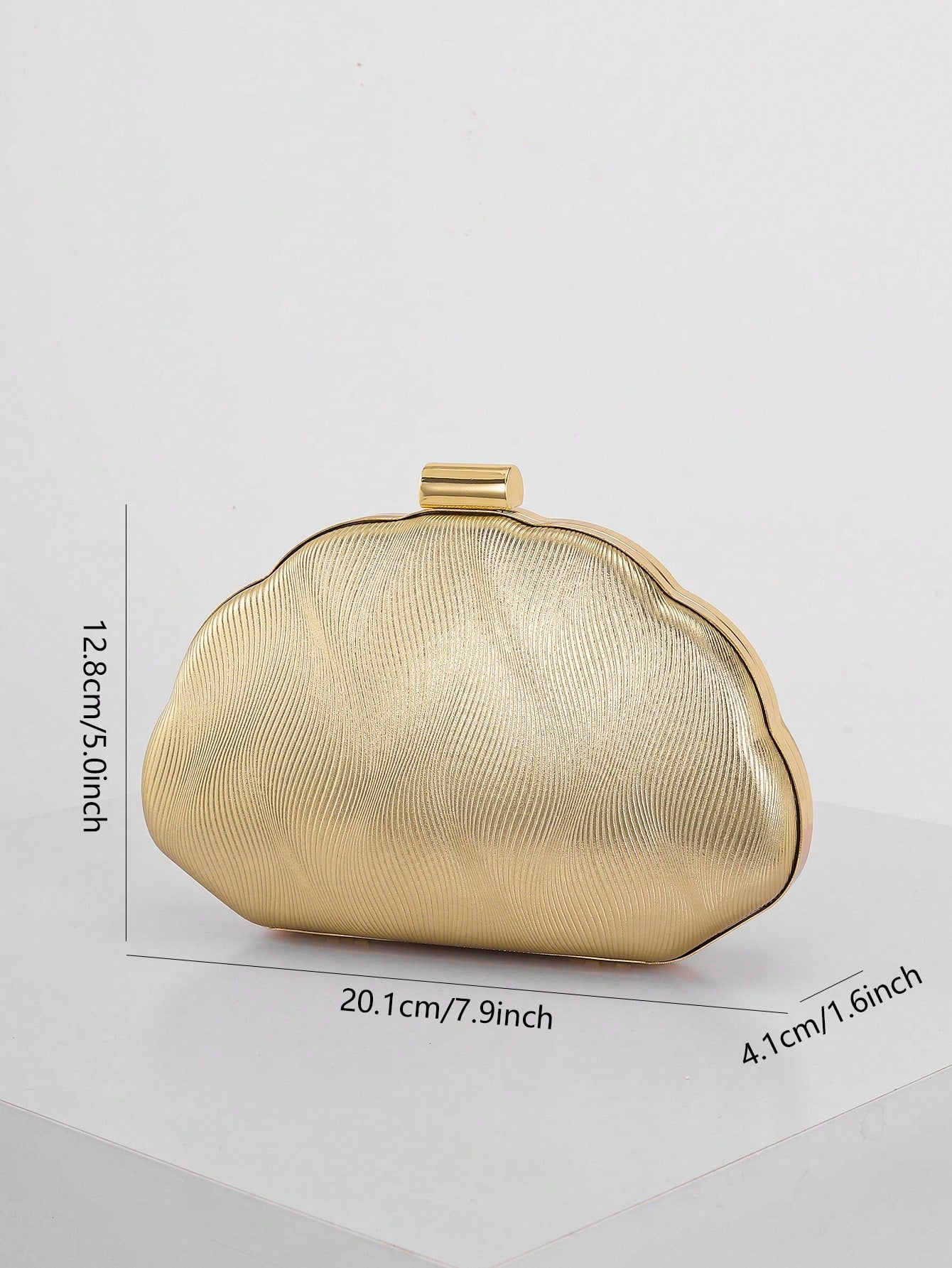 Women's Minimalist Shell Shaped Luxury Leather Clutch Bag, Elegant & Charming Evening Dress Purse, Wedding Items