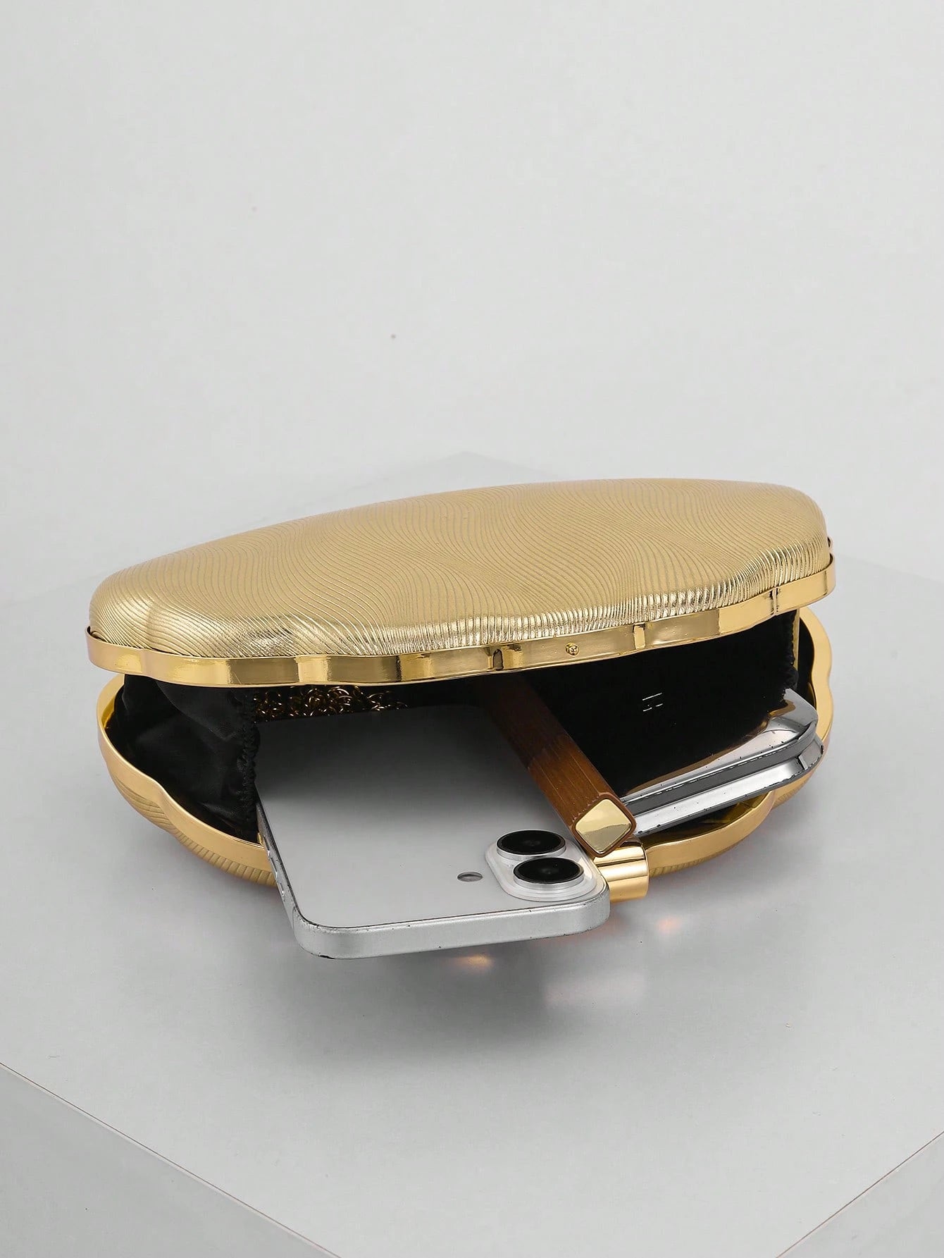 Women's Minimalist Shell Shaped Luxury Leather Clutch Bag, Elegant & Charming Evening Dress Purse, Wedding Items