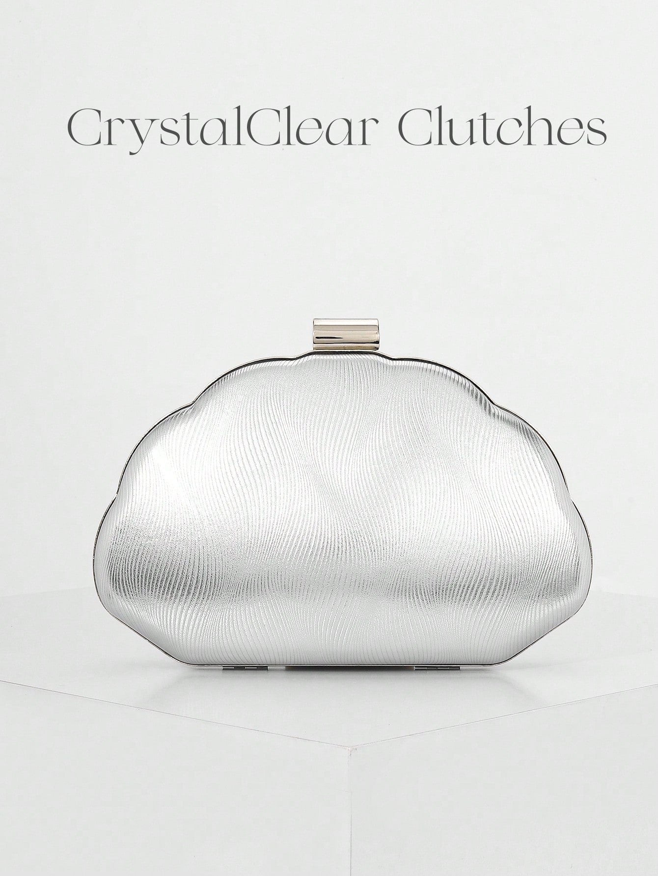 Women's Minimalist Shell Shaped Luxury Leather Clutch Bag, Elegant & Charming Evening Dress Purse, Wedding Items
