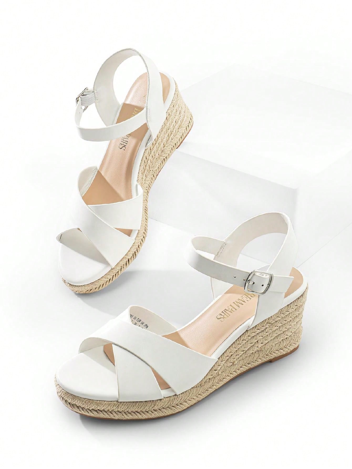 Women's Platform Wedges Sandals Espadrille Dressy Casual Summer Comfortable High Heeled With Adjustable Buckle Shoes