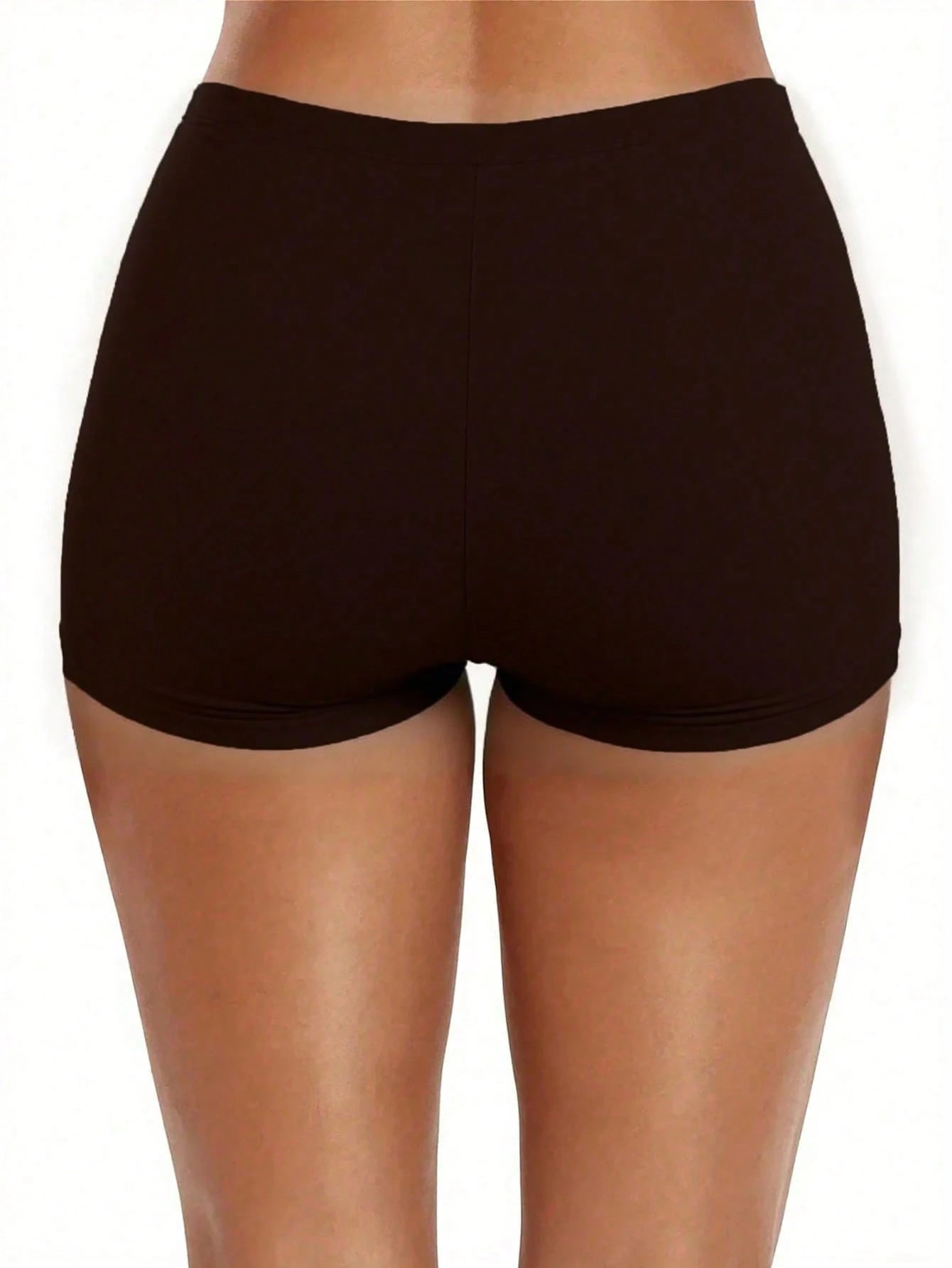 Women's Solid Color High Waist Bikini Bottoms Vacation Beach Black Summer