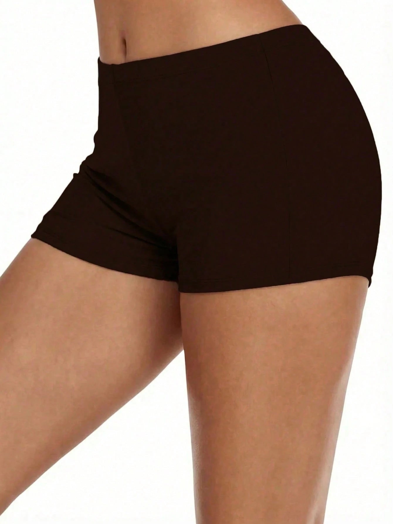 Women's Solid Color High Waist Bikini Bottoms Vacation Beach Black Summer