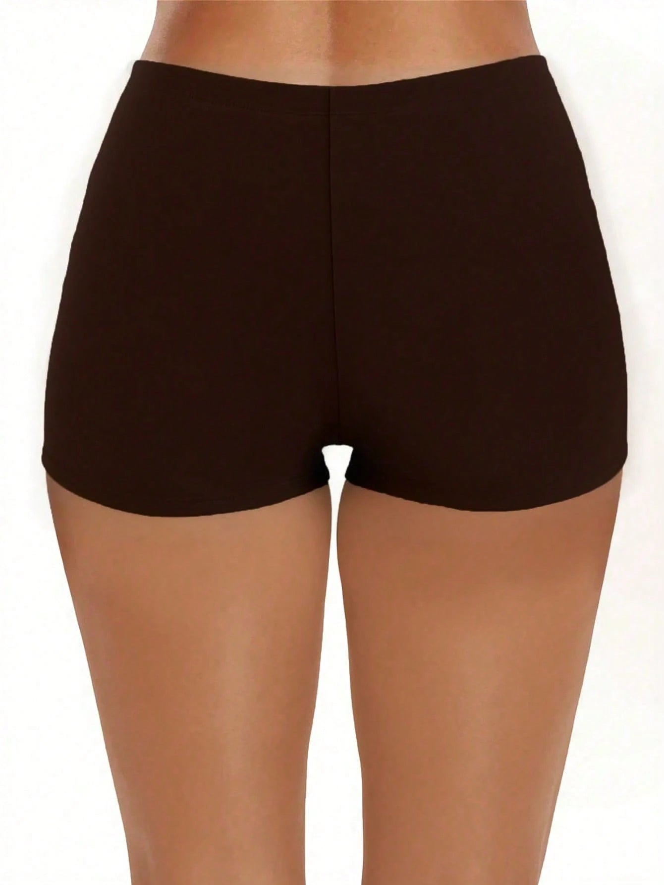 Women's Solid Color High Waist Bikini Bottoms Vacation Beach Black Summer