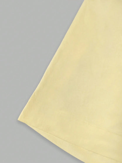Women's Summer Elegant Pale Yellow Spaghetti Strap Dress, Cinched Waist A-Line Skirt, Suitable For Daily Wear, Dating, Outings And Vacation, Resort Wear