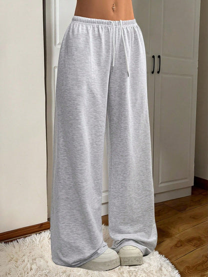 Women's Summer Simple Front Tie Loose Sweatpants, Casual Daily Wear, Graduation, Teacher For Women, Back To School Lounge Work Gray