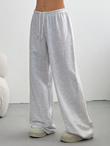 Women's Summer Simple Front Tie Loose Sweatpants, Casual Daily Wear, Graduation, Teacher For Women, Back To School Lounge Work Gray