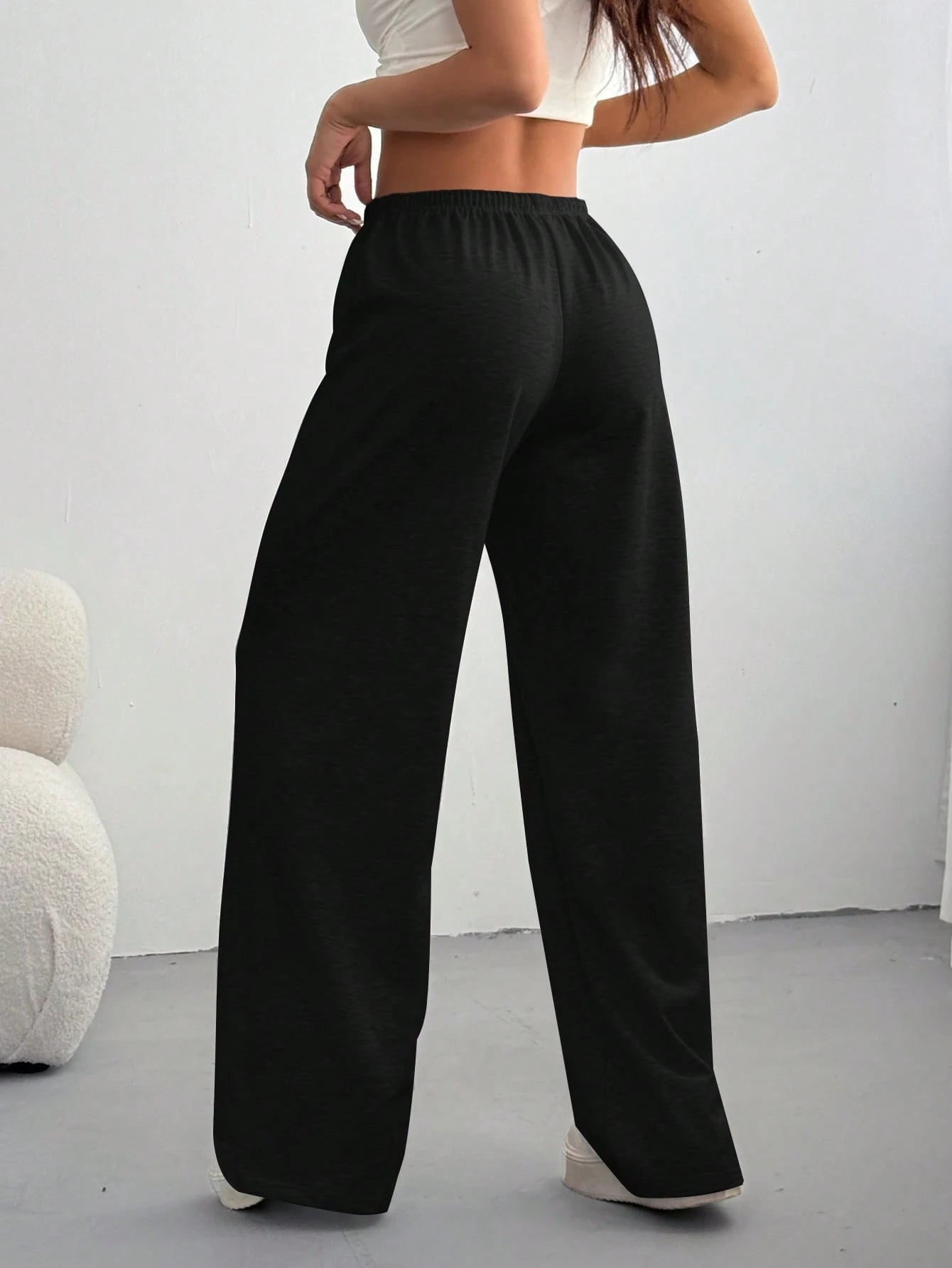 Women's Summer Simple Front Tie Loose Sweatpants, Casual Daily Wear, Graduation, Teacher For Women, Back To School Lounge Work Gray