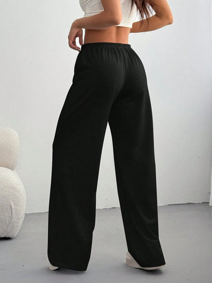 Women's Summer Simple Front Tie Loose Sweatpants, Casual Daily Wear, Graduation, Teacher For Women, Back To School Lounge Work Gray