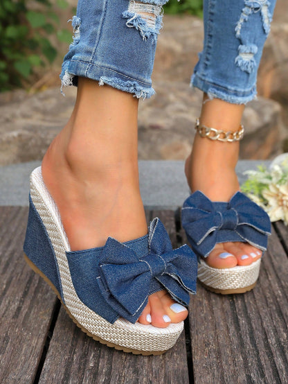 Women's Thick Sole Wedge Heel Slip-On Casual Lightweight Non-Slip Sandals Espadrille Slippers