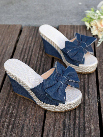 Women's Thick Sole Wedge Heel Slip-On Casual Lightweight Non-Slip Sandals Espadrille Slippers
