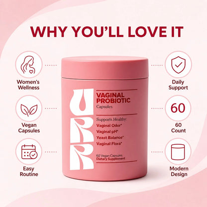 Women's Vaginal Probiotic Capsules, PH Balance, Odor & Yeast Support, Intimate Flora & Feminine Health, 60 Vegan Pills