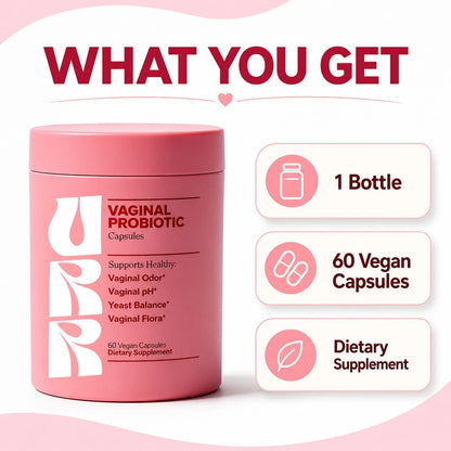 Women's Vaginal Probiotic Capsules, PH Balance, Odor & Yeast Support, Intimate Flora & Feminine Health, 60 Vegan Pills