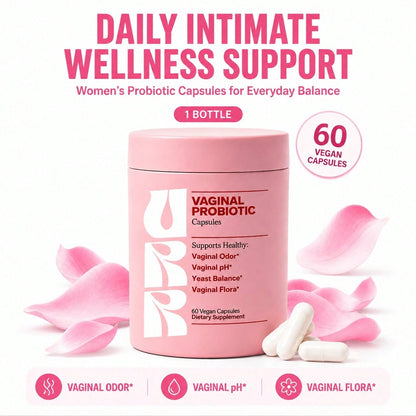 Women's Vaginal Probiotic Capsules, PH Balance, Odor & Yeast Support, Intimate Flora & Feminine Health, 60 Vegan Pills