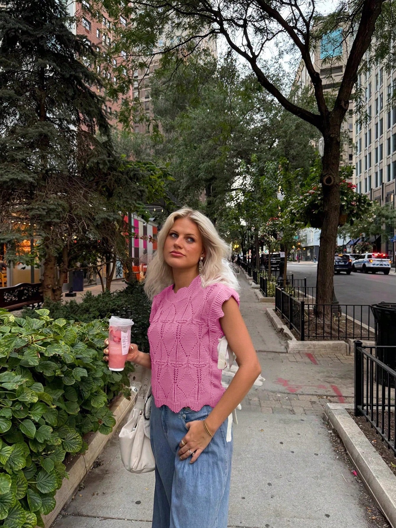 Women's Y2K Solid Color Sweater Vest With Bow Tie, Casual Lace-Up Tube Top Knitted Pullover, Hollow Out Loose Aesthetic Camisole Elegant Summer