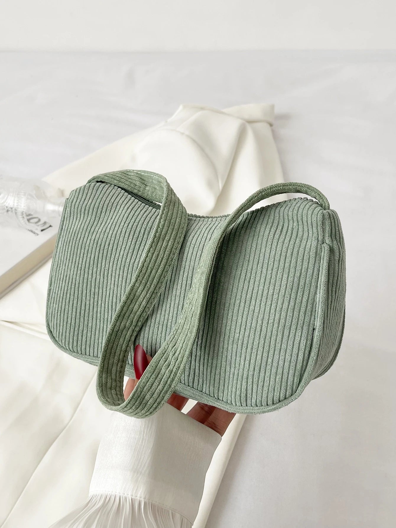 Women Shoulder Bag Minimalist Corduroy Bag, Perfectly Matching With Fall Outfits Women