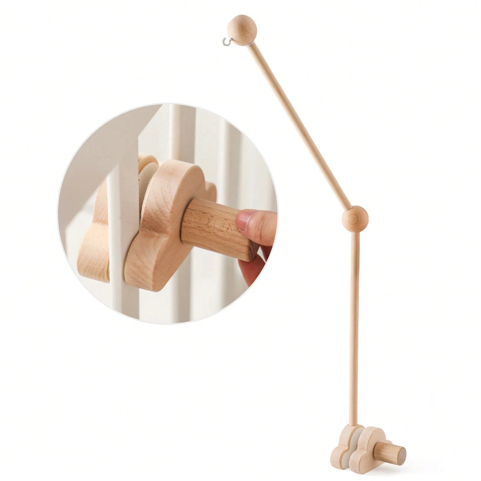 Wooden Bed Bell Bracket Wind Chime Rack Wooden Mobile Bed Bell Bracket Room Decoration Bracket Bed Bell Hanging Rattle Toys
