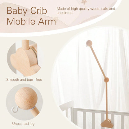 Wooden Bed Bell Bracket Wind Chime Rack Wooden Mobile Bed Bell Bracket Room Decoration Bracket Bed Bell Hanging Rattle Toys