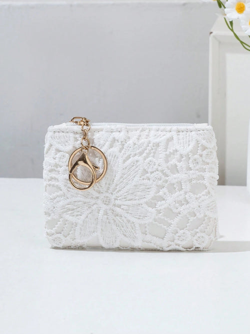 Woven Straw Coin Purse, Women's Small Coin Purse, Portable Handheld Keychain Bag, Key Card Storage Pouch, Woven Straw Small Wallet, Portable Handbag, Key Card Holder, Handheld Hanging Storage Bag, Wom