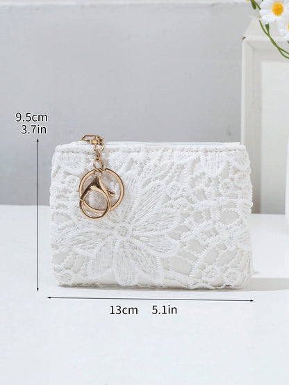 Woven Straw Coin Purse, Women's Small Coin Purse, Portable Handheld Keychain Bag, Key Card Storage Pouch, Woven Straw Small Wallet, Portable Handbag, Key Card Holder, Handheld Hanging Storage Bag, Wom