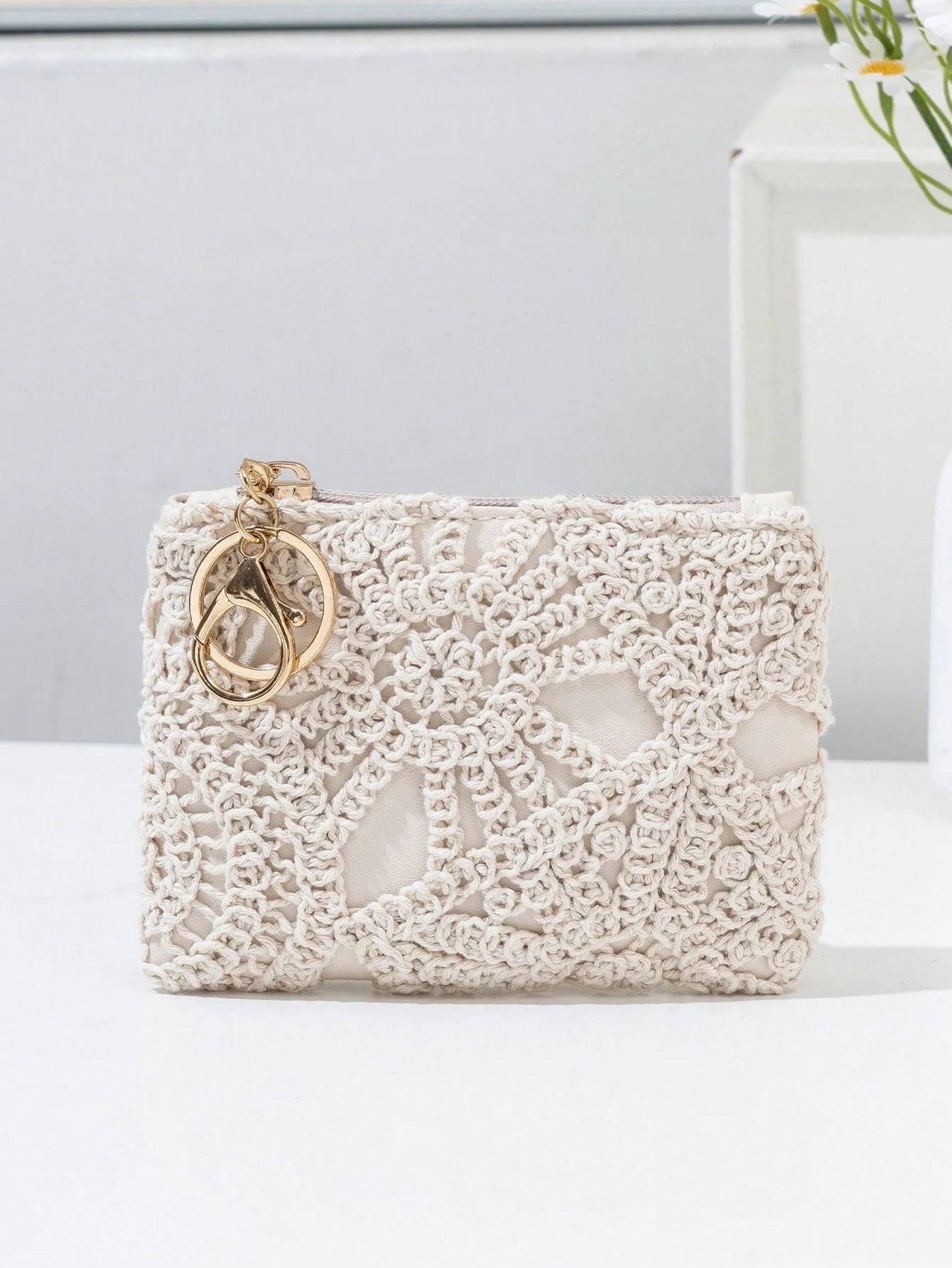 Woven Straw Coin Purse, Women's Small Coin Purse, Portable Handheld Keychain Bag, Key Card Storage Pouch, Woven Straw Small Wallet, Portable Handbag, Key Card Holder, Handheld Hanging Storage Bag, Wom