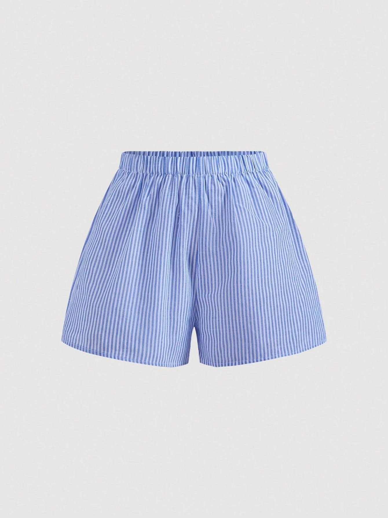 X YERIMUA MOD Women Square Neck Striped Knot Camisole Matched With High Waist Striped,Shorts,Summer Outfits Beach Vacation Blue And White Stripe Coastal Cute Casual