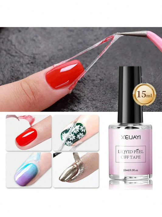 XEIJAYI Anti-Overflow Peelable Nail Polish Gel Edge Protector Tool Tweezers Auxiliary Tool