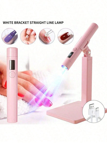 XEIJAYI Pink Stand-Up LED Nail Lamp- Dual-Color 360° UV Gel Curing Light For Home & Salon, Quick-Dry Nail Polish Dryer With No Black Hands Design, Perfect For DIY Manicure & Nail Art Lovers