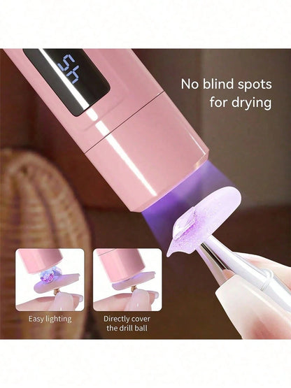 XEIJAYI Pink Stand-Up LED Nail Lamp- Dual-Color 360° UV Gel Curing Light For Home & Salon, Quick-Dry Nail Polish Dryer With No Black Hands Design, Perfect For DIY Manicure & Nail Art Lovers