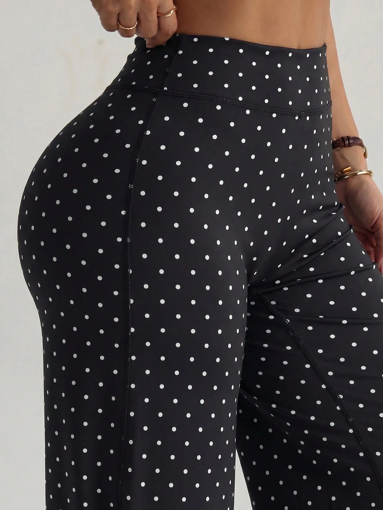 Y2K Polka Dot High Waist Butt-Lifting Wide Leg Pants Women's Summer Casual Vacation Outfit Sports, Athleisure, Aesthetic