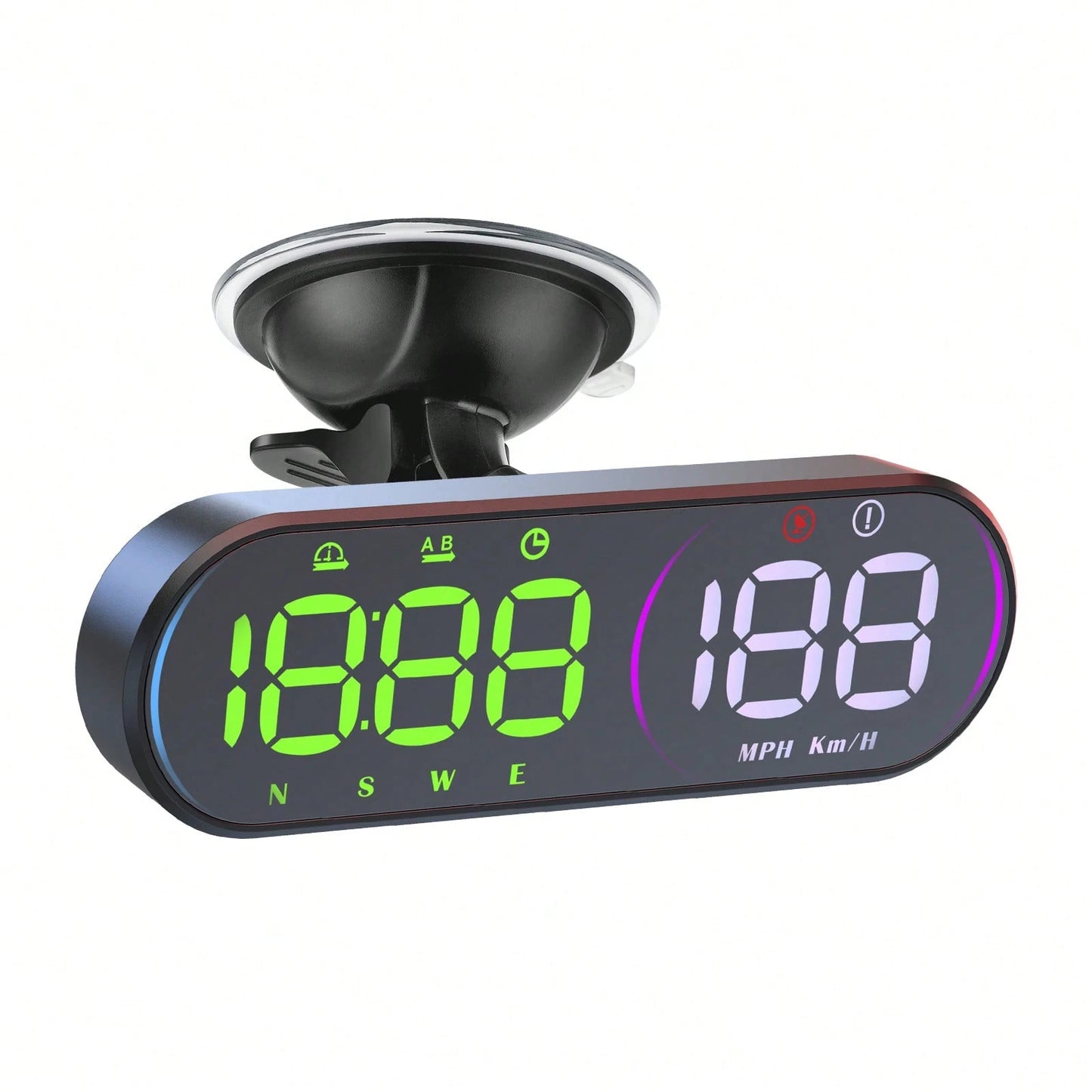 YNF GPS HUD Head-Up Display Car Speedometer, 4.5 Inch Smart Digital Speed Display, KMH/MPH Switchable, Windshield Projection, Driving Direction, Time, Trip Distance, Overspeed Alarm, Multi-Color Displ