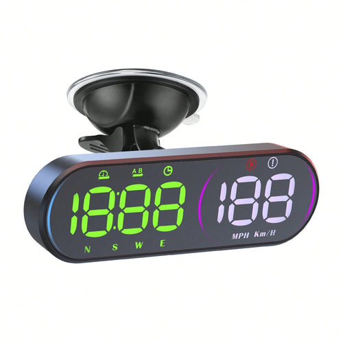 YNF GPS HUD Head-Up Display Car Speedometer, 4.5 Inch Smart Digital Speed Display, KMH/MPH Switchable, Windshield Projection, Driving Direction, Time, Trip Distance, Overspeed Alarm, Multi-Color Displ