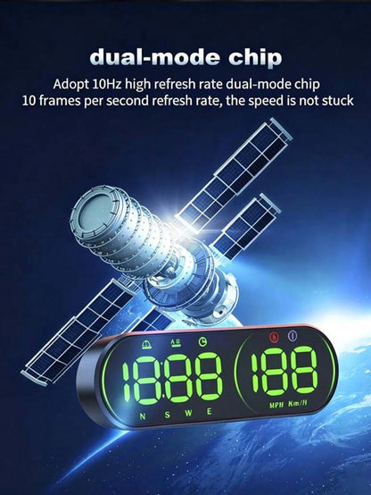 YNF GPS HUD Head-Up Display Car Speedometer, 4.5 Inch Smart Digital Speed Display, KMH/MPH Switchable, Windshield Projection, Driving Direction, Time, Trip Distance, Overspeed Alarm, Multi-Color Displ