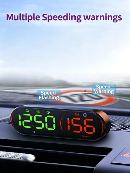 YNF GPS HUD Head-Up Display Car Speedometer, 4.5 Inch Smart Digital Speed Display, KMH/MPH Switchable, Windshield Projection, Driving Direction, Time, Trip Distance, Overspeed Alarm, Multi-Color Displ