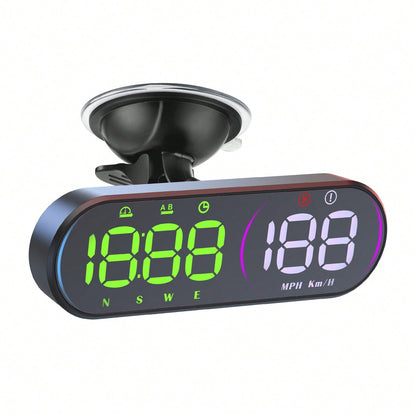 YNF GPS HUD Head-Up Display Car Speedometer, 4.5 Inch Smart Digital Speed Display, KMH/MPH Switchable, Windshield Projection, Driving Direction, Time, Trip Distance, Overspeed Alarm, Multi-Color Displ