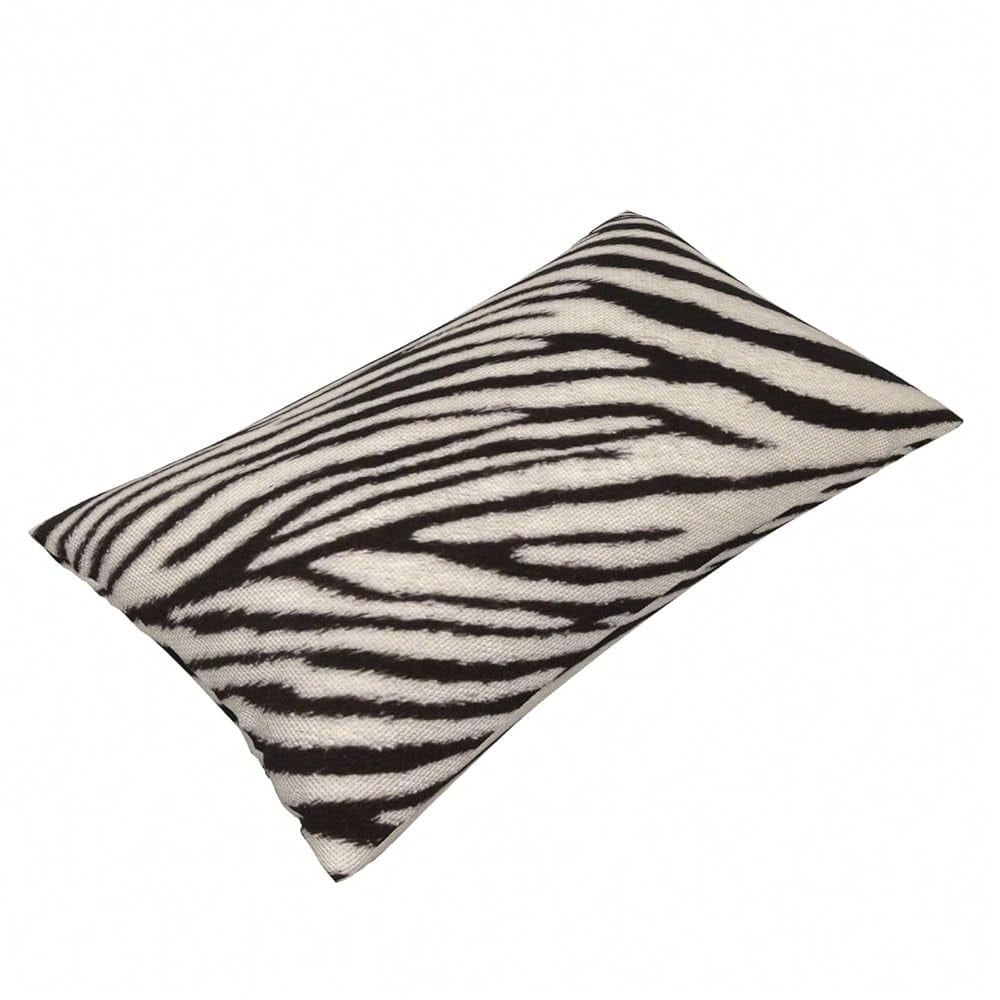 Zebra Print Striped Lumbar Pillows Covers 12x20 Black White Print Modern Decor Pillow Cases Sets Of 2 Zebra Stripe Throw Pillow Covers Animal Skin Texture Outdoor Pillowcases For Couch Sofa