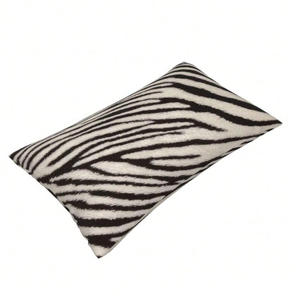 Zebra Print Striped Lumbar Pillows Covers 12x20 Black White Print Modern Decor Pillow Cases Sets Of 2 Zebra Stripe Throw Pillow Covers Animal Skin Texture Outdoor Pillowcases For Couch Sofa