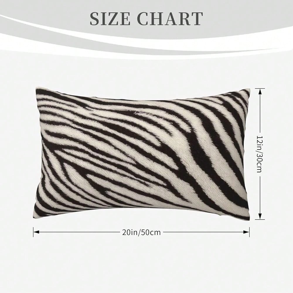 Zebra Print Striped Lumbar Pillows Covers 12x20 Black White Print Modern Decor Pillow Cases Sets Of 2 Zebra Stripe Throw Pillow Covers Animal Skin Texture Outdoor Pillowcases For Couch Sofa