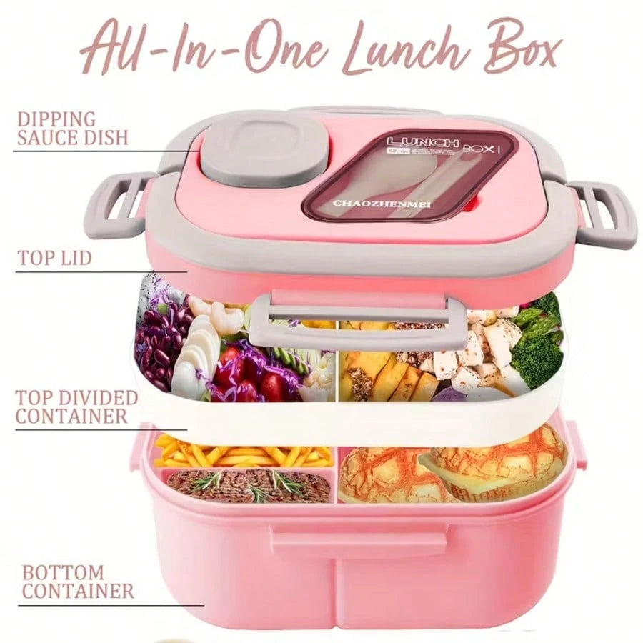ZTVZTV Double-Layer Multi-Compartment Lunchbox Set/Single Lunchbox. Includes Lunchbox, Cup, And Lunch Bag, Suitable For School, Office, And Outdoor Picnics.| Food Storage Containers| Kitchen Accesso