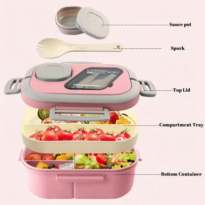 ZTVZTV Double-Layer Multi-Compartment Lunchbox Set/Single Lunchbox. Includes Lunchbox, Cup, And Lunch Bag, Suitable For School, Office, And Outdoor Picnics.| Food Storage Containers| Kitchen Accesso